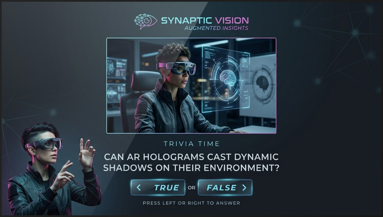 A Gamified Interactive CTV (Connected TV) Advertisement for a brand called Synaptic Vision, which specializes in "Augmented Insights." It demonstrates a strategy to drive viewer engagement through real-time participation.